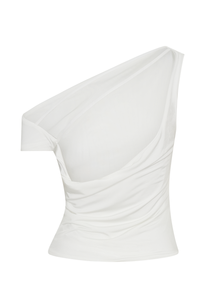 Top décolleté épaules dénudées Kacey Slinky - Blanc