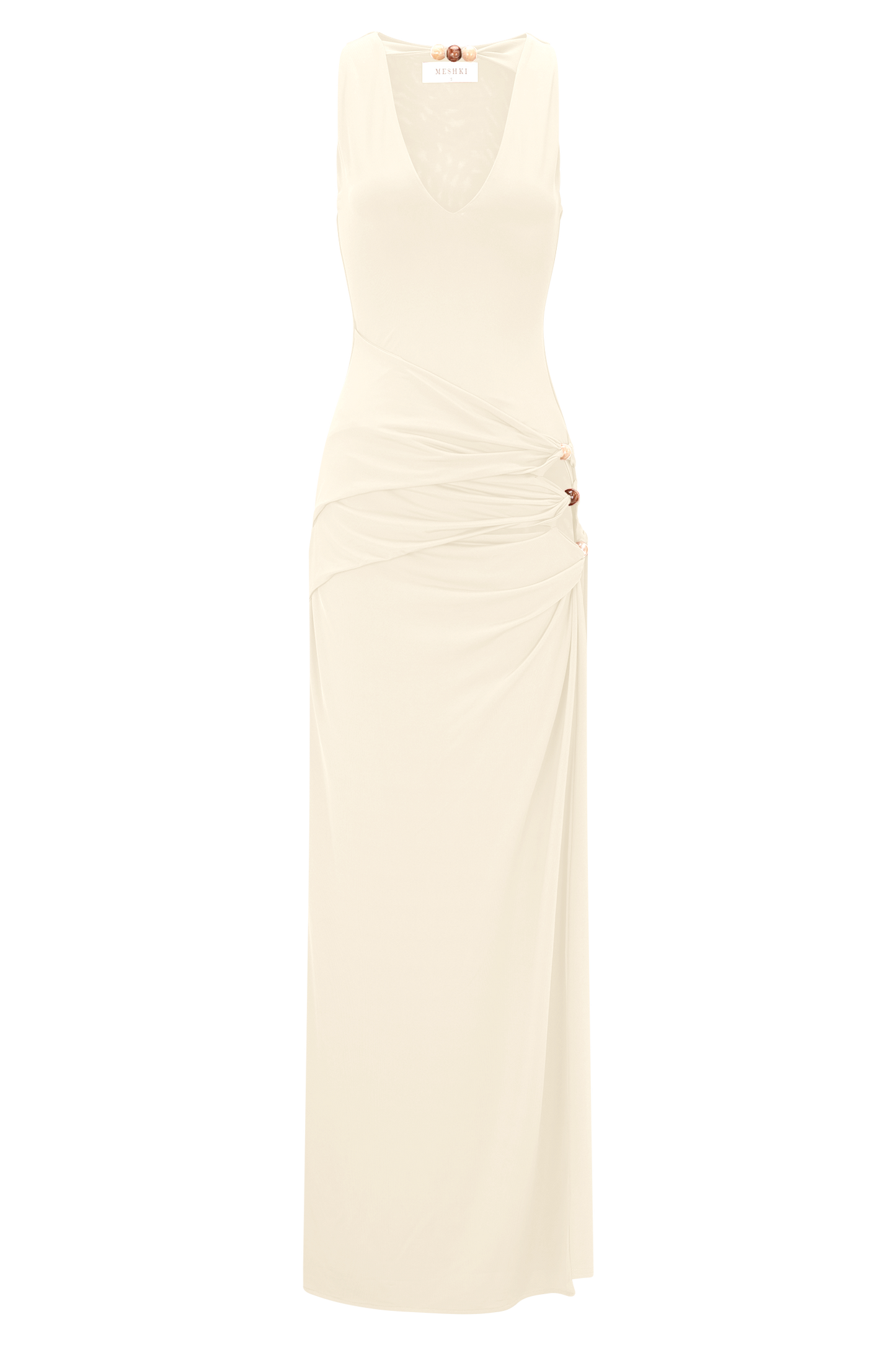 Robe Maxi Kaiden en Satin Perlé - Ivoire