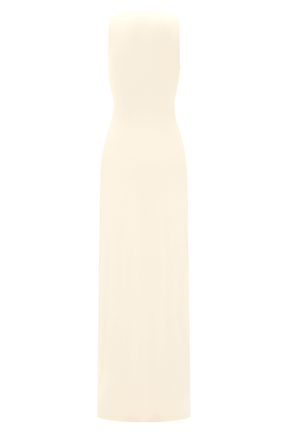 Robe Maxi Kaiden en Satin Perlé - Ivoire