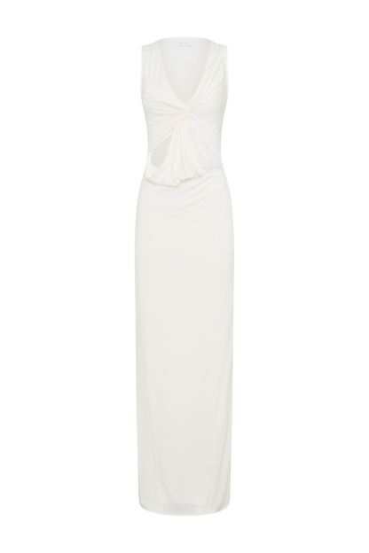 Robe maxi en jersey pêche Kassidy - Ivoire