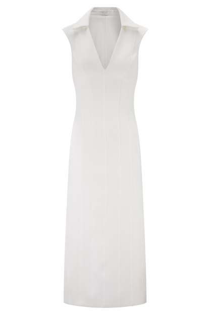 Robe midi sans manches Keagan - Ivoire
