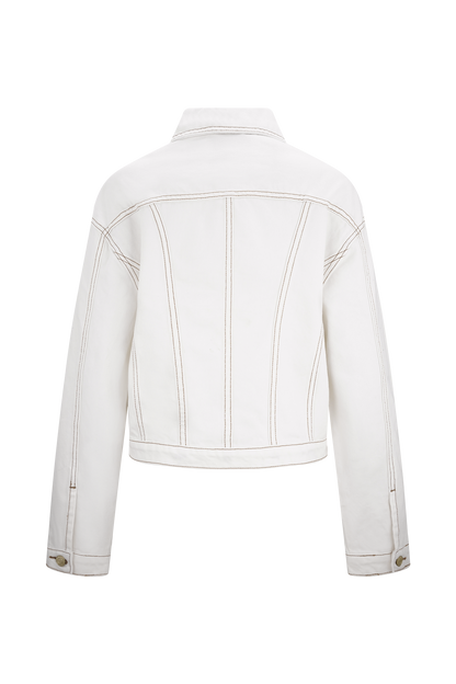 Veste en jean à taille ajustée Kirra - Blanche