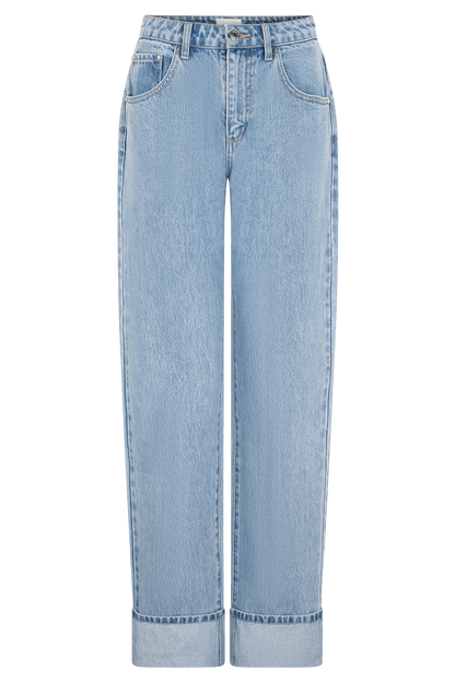 Jeans droit à revers Kirralee - Bleu classique