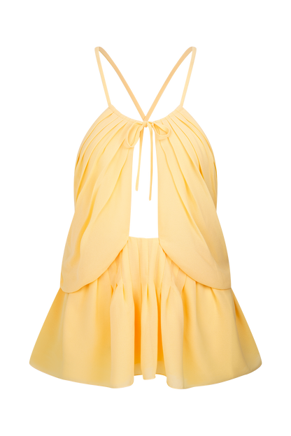 Halter en mousseline de soie Korra - couleur caramel