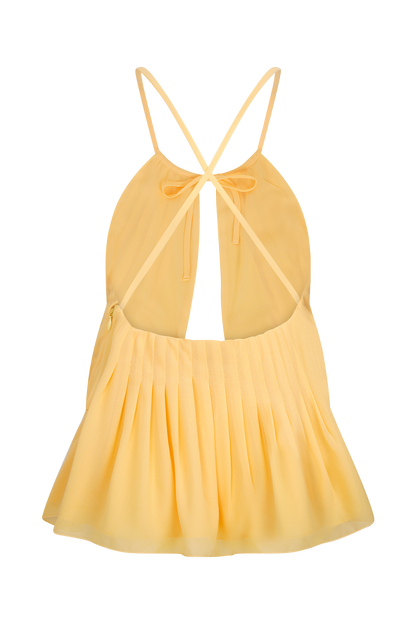 Halter en mousseline de soie Korra - couleur caramel