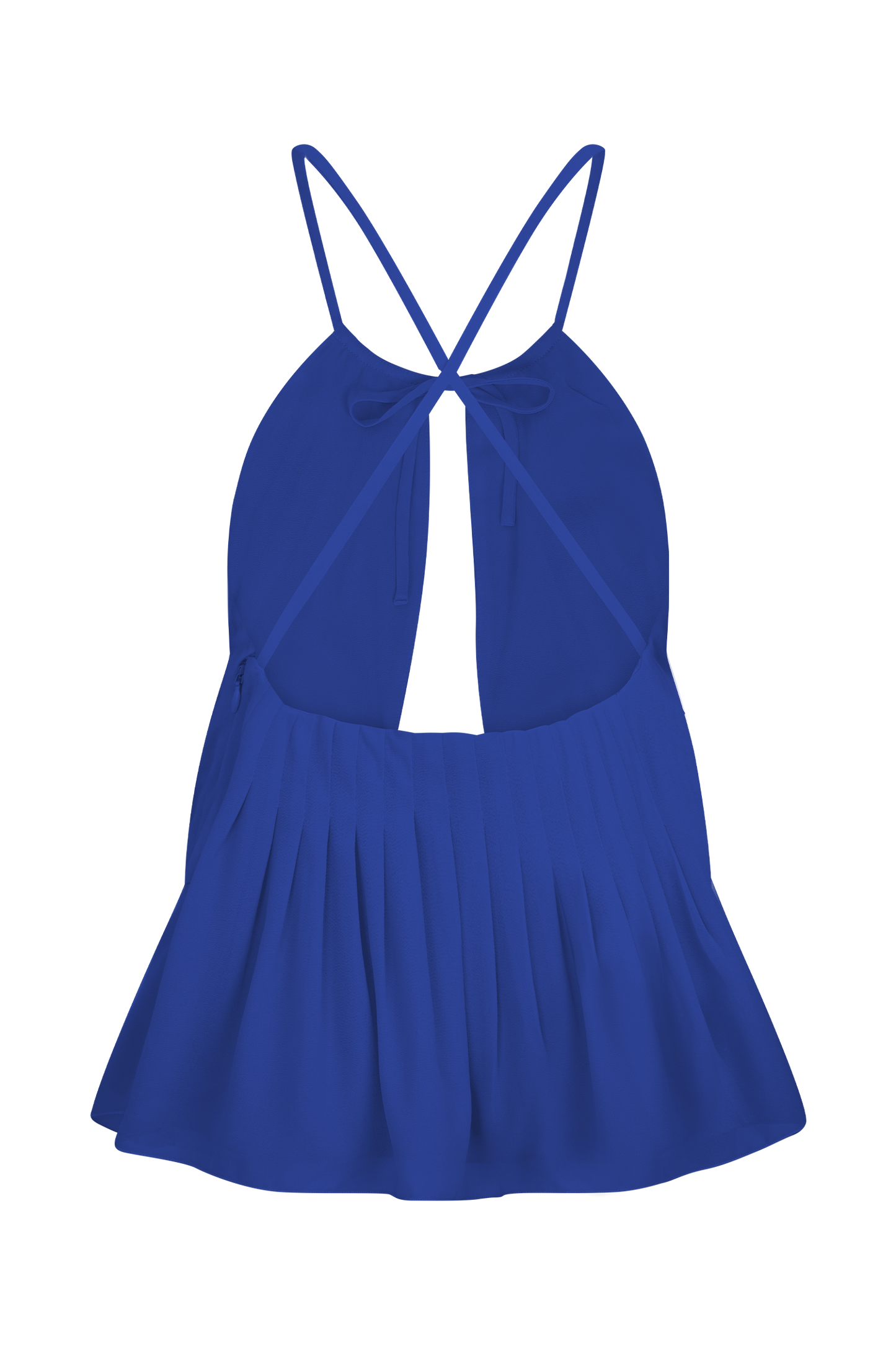 Halter en mousseline de soie Korra - Bleu cobalt
