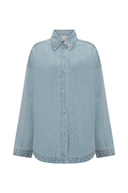 Chemise en jean oversize Lioda - Bleu des années 80