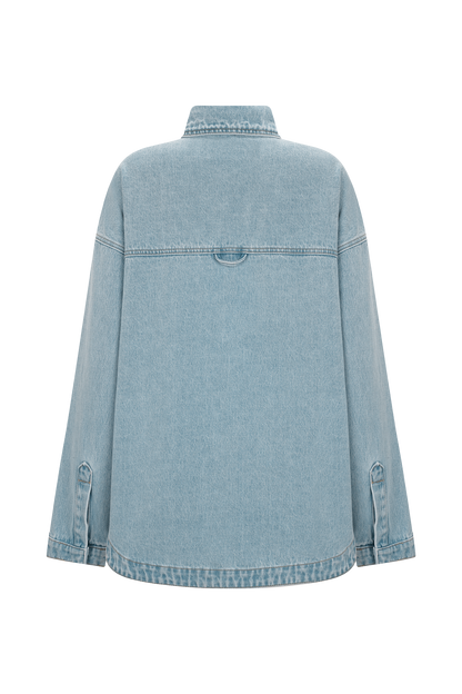 Chemise en jean oversize Lioda - Bleu des années 80