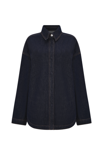 Chemise en jean oversize Lioda - Bleu indigo délavé