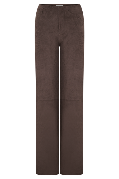 Pantalon Logan en similicuir - Chocolat noir
