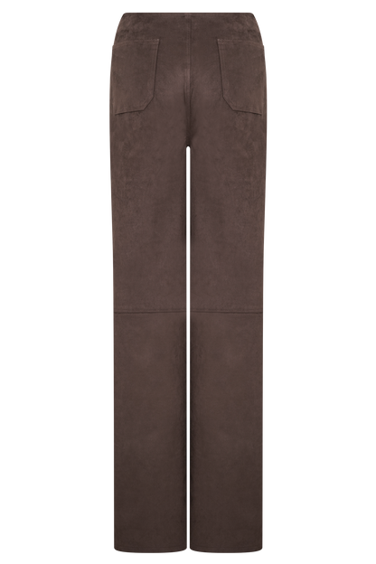Pantalon Logan en similicuir - Chocolat noir