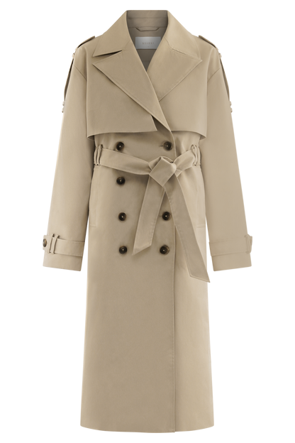 Manteau-tranchée Lois en twill - Camel