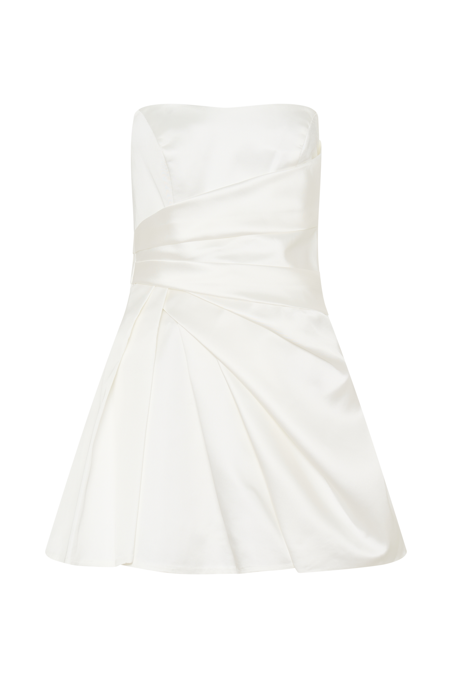 Mini-robe satinée sans bretelles Lora - Blanche