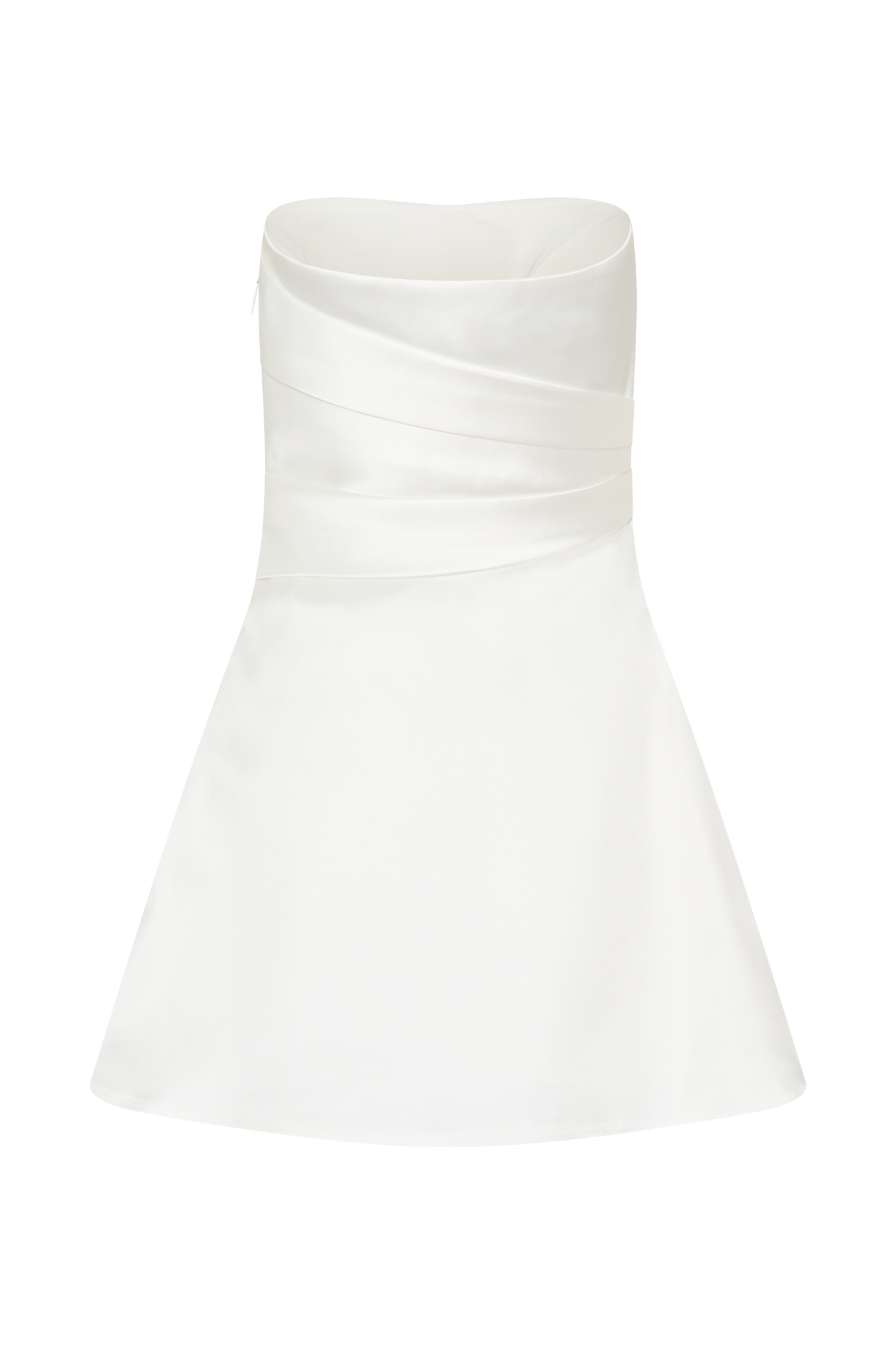 Mini-robe satinée sans bretelles Lora - Blanche