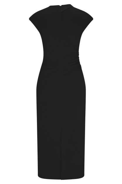 Robe midi en coton Lorena - Noir