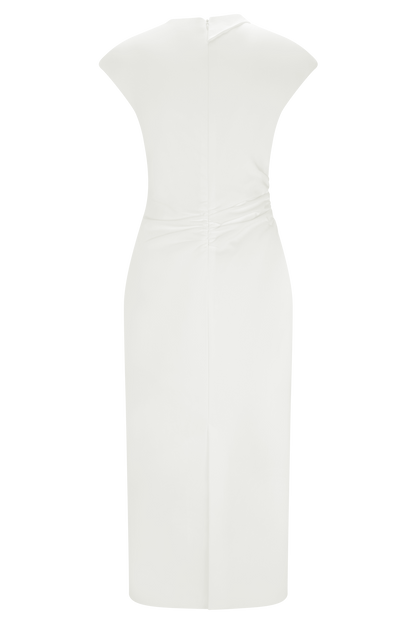 Robe midi en coton Lorena - Blanc