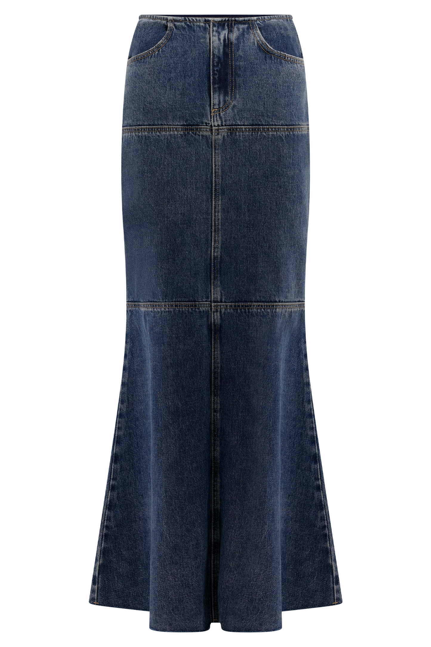 Jupe Maxi en Jean Loretta - Bleu Foncé Lavé