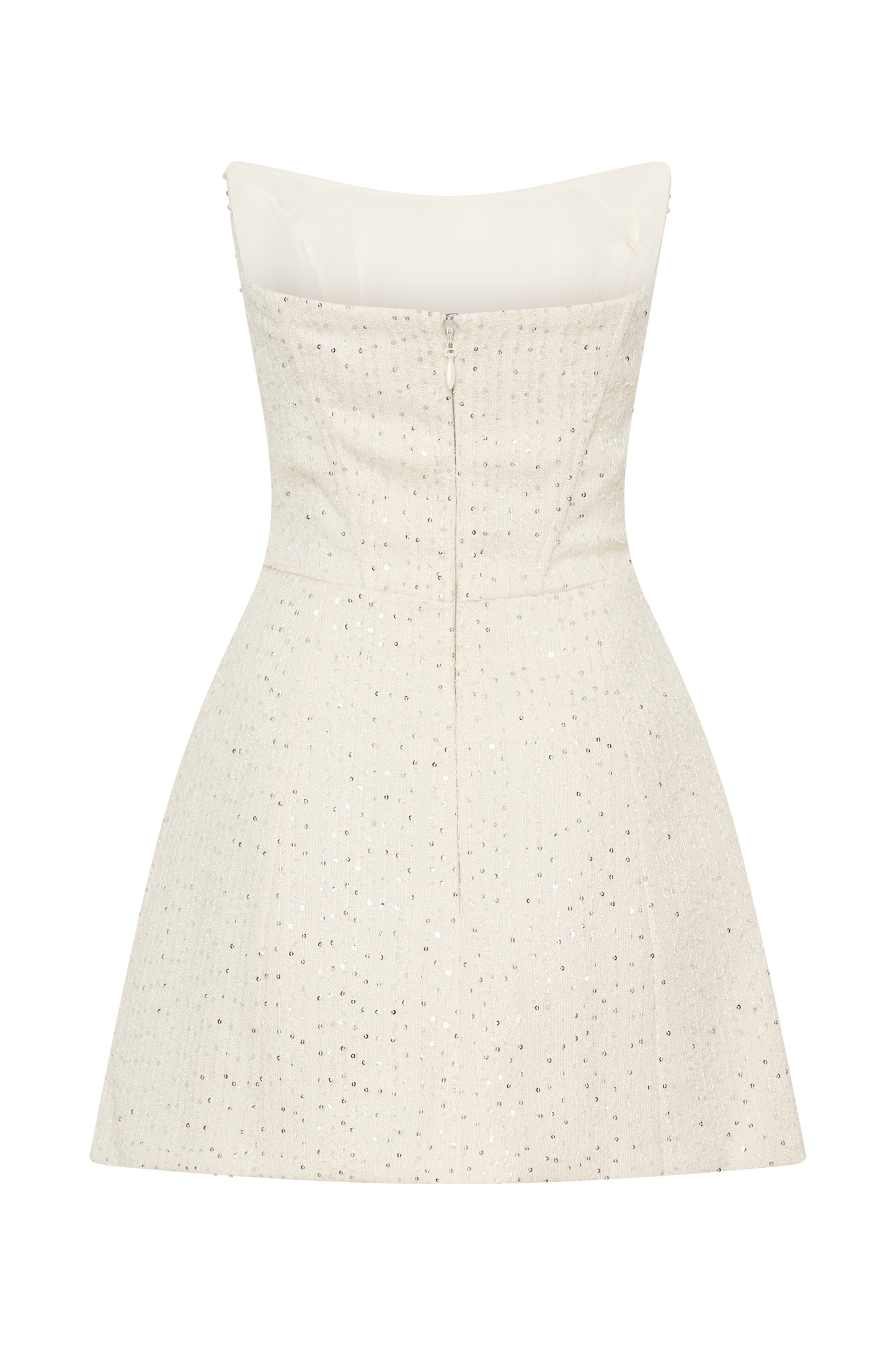Mini-robe corset en tweed Lorrie - Blanc