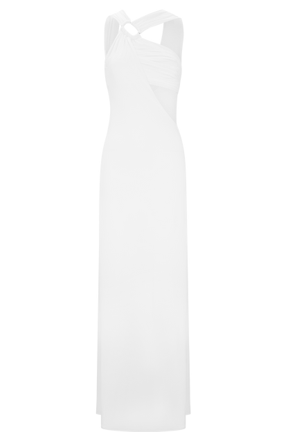 Robe Maxi Lottie Slinky avec fente - Blanche