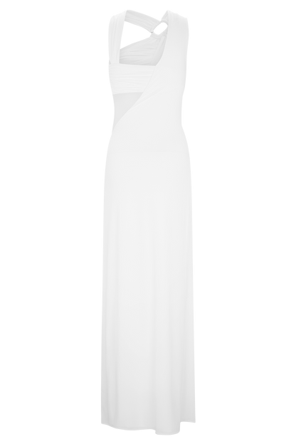 Robe Maxi Lottie Slinky avec fente - Blanche