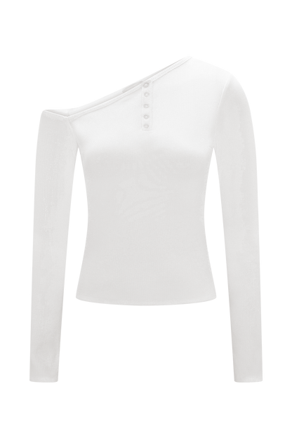 Maelle Haut à manches longues décolleté épaules dénudées - Ivoire