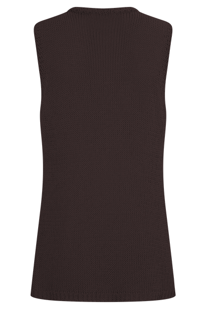 Malani Haut en Tricot avec Accroches Métalliques - Chocolat