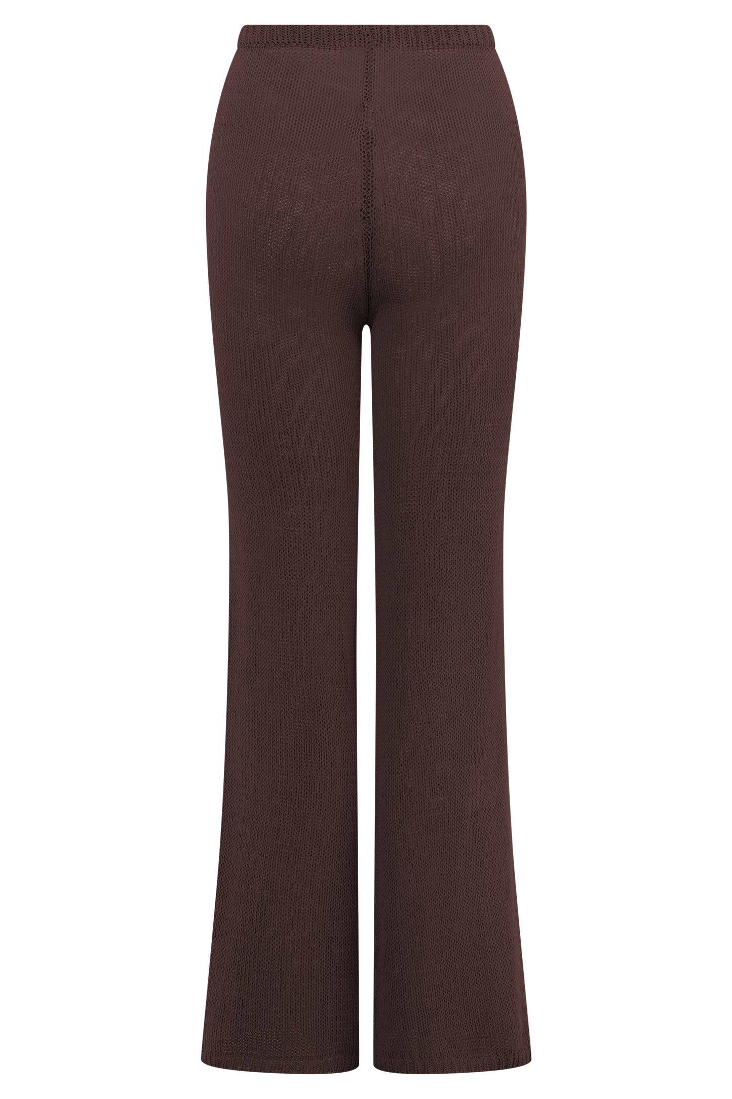 Pantalon Malani en Tricot à Pieds Large - Chocolat