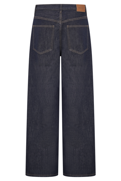 Jeans en jean Mannon taille mi-haute - Bleu indigo délavé