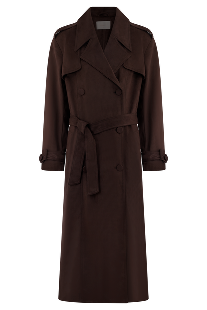 Manteau en similicuir Marc - Chocolat Cacao