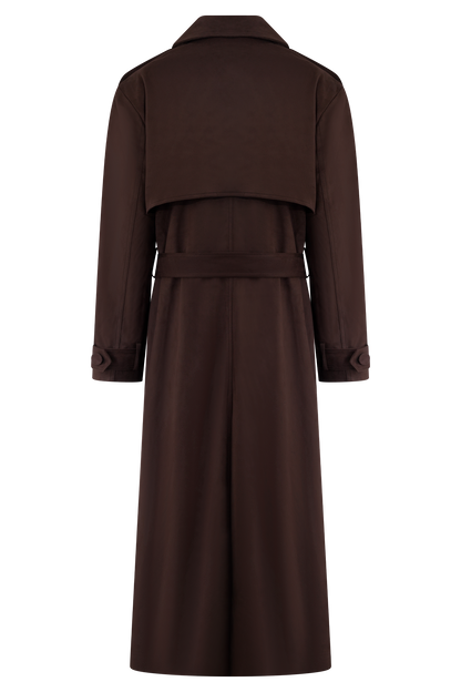 Manteau en similicuir Marc - Chocolat Cacao