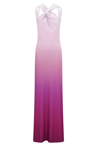 Marlee Robe Maxi Asymétrique et Étroite - Rose Ombré