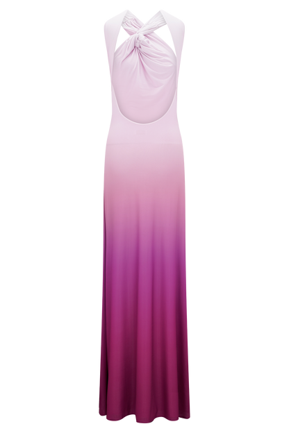 Marlee Robe Maxi Asymétrique et Étroite - Rose Ombré