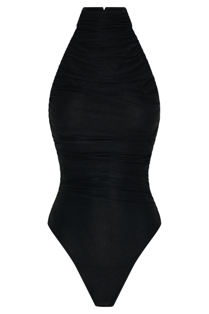 Body en maille à volants Matilda - Noir