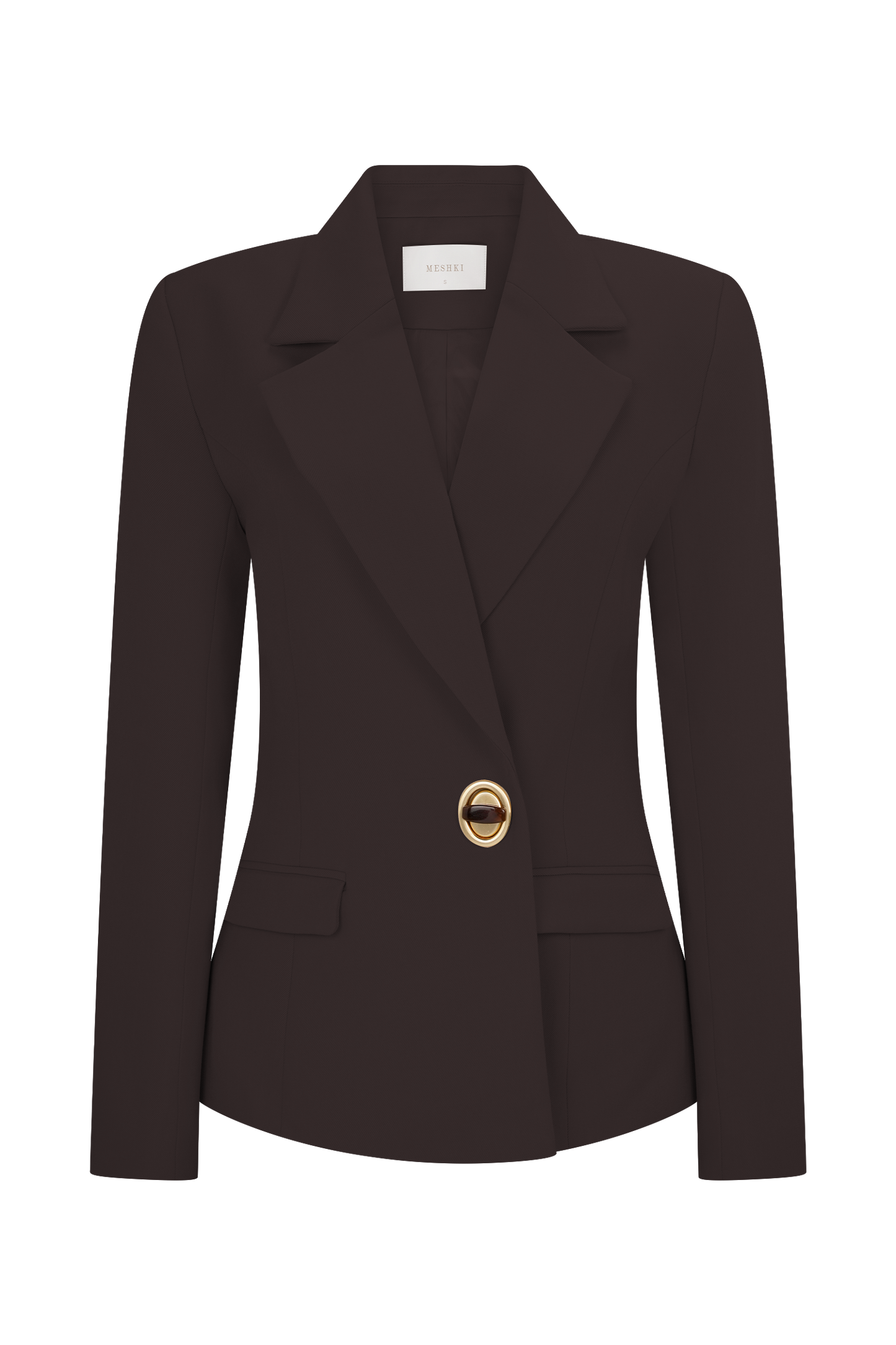 Blazer taille haute à effet cintré - Chocolat