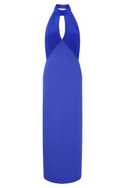 Robe midi Mierah à décolleté halter - Bleu cobalt