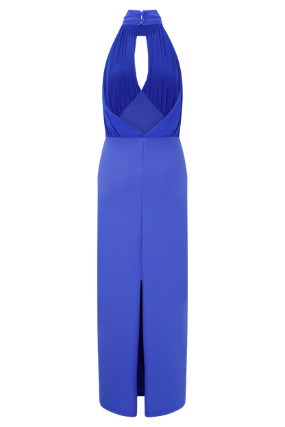 Robe midi Mierah à décolleté halter - Bleu cobalt