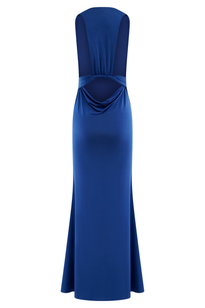 Elke Robe Maxi Décolleté V - Cobalt