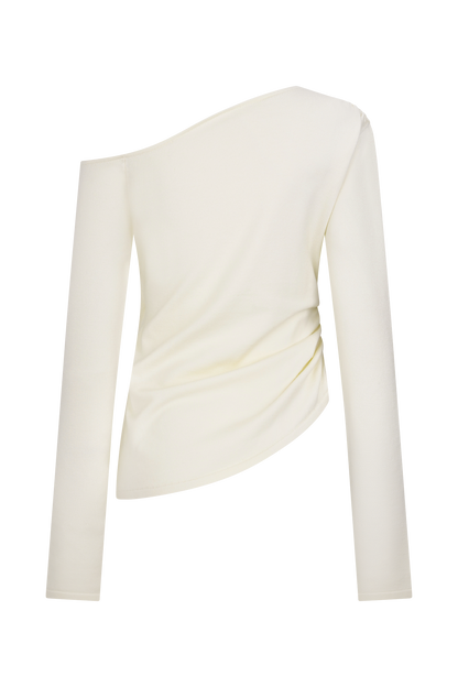 Top en tricot Miles à épaules dénudées - Ivoire