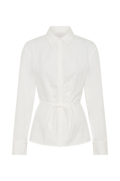 Chemise en coton Millie à nouer dans le dos - Blanc