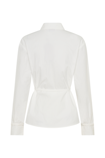 Chemise en coton Millie à nouer dans le dos - Blanc