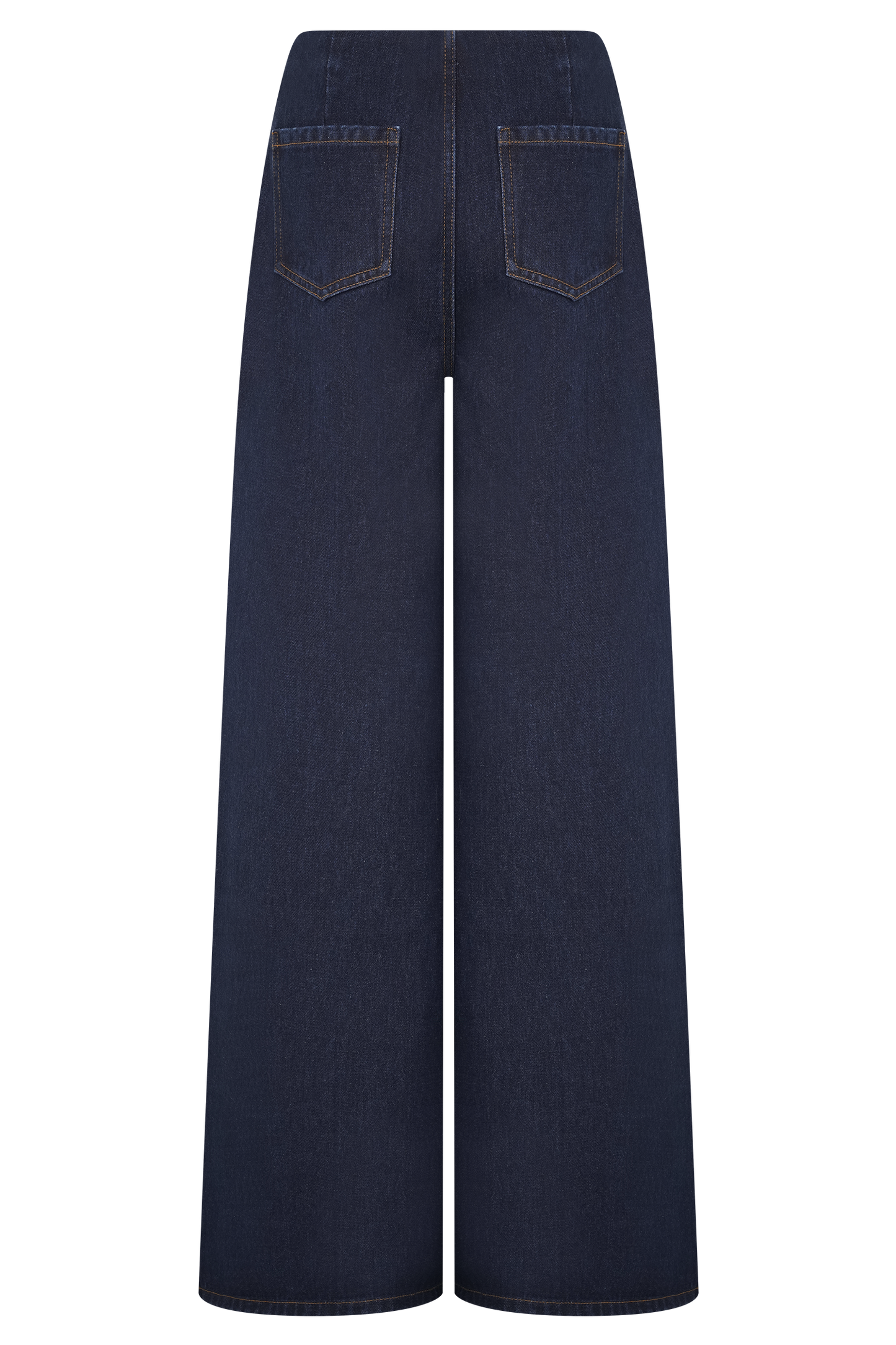 Jeans taille large en jean effet daim avec ceinture - Bleu indigo