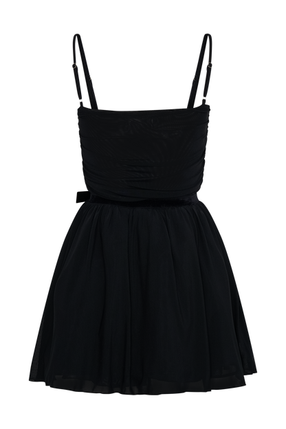 Mini-robe en maille Mischa avec motif floral - Noir