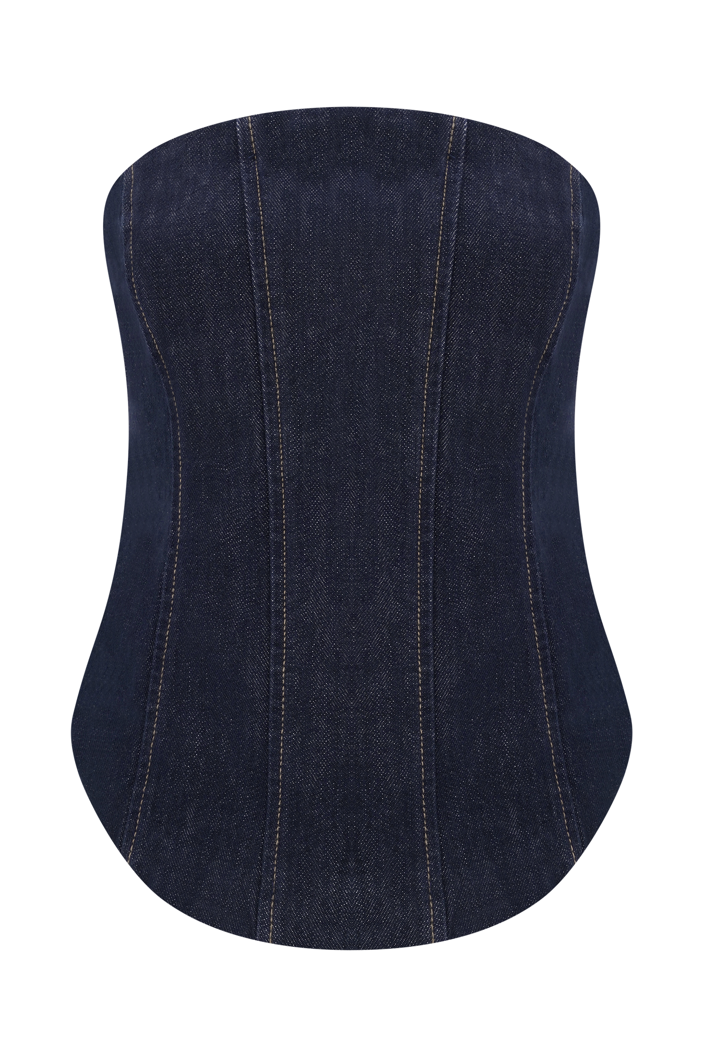 Corset en jean sans bretelles Monte - Bleu indigo délavé