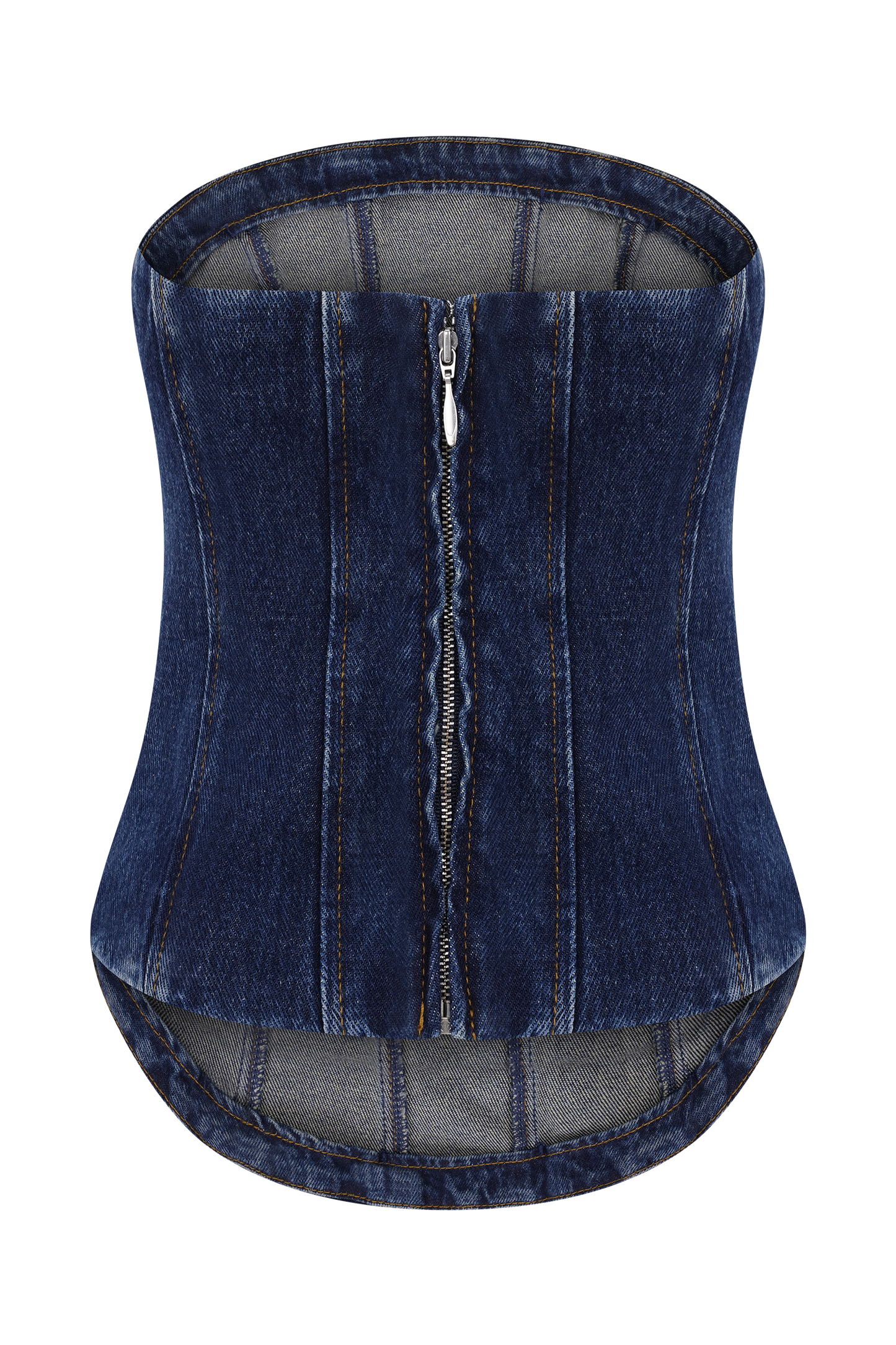 Corset en jean sans bretelles Monte Diamante - Bleu minuit
