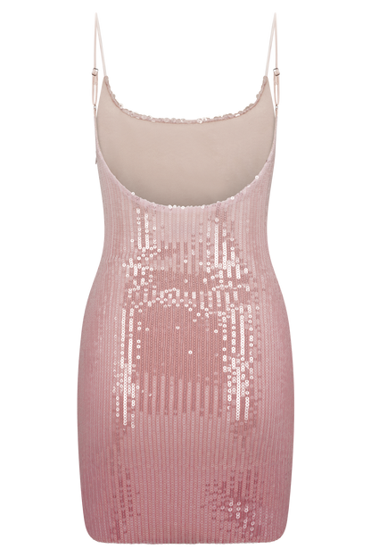 Mini-robe à paillettes Mora - Rose Ombré