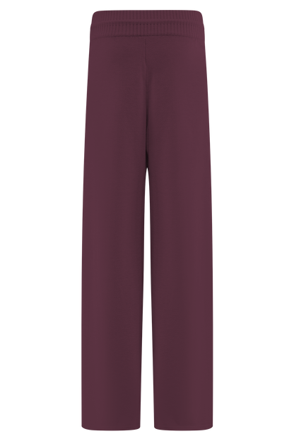Pantalon large en tricot Natalya - Merlot