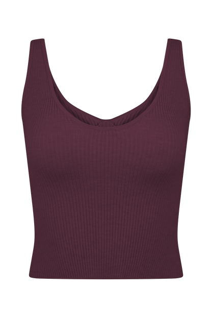 Débardeur côtelé en tricot Natalya - Merlot