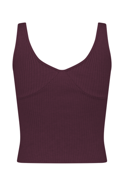 Débardeur côtelé en tricot Natalya - Merlot