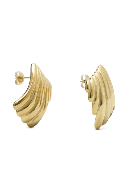 Boucles d'oreilles carrées texturées Olympia - Or