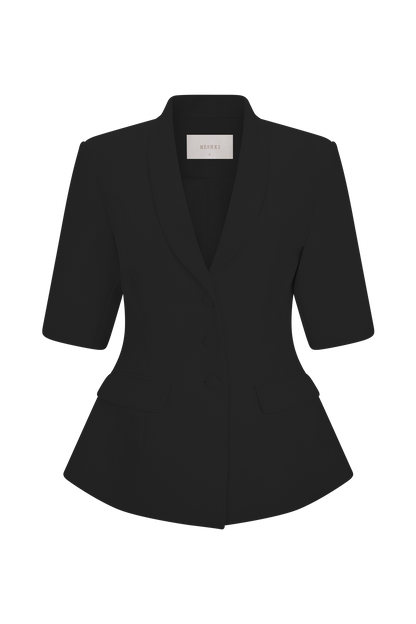 Top tailleur à manches bouffantes Opal - Noir